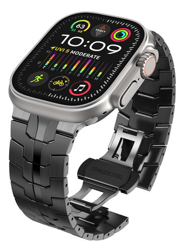 Malla Para Apple Watch Series 9/8/7/se Ultra 2 49mm Negro_c 0
