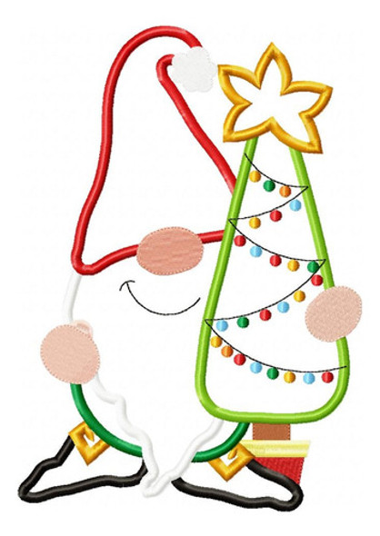 Matriz Para Bordados Maquina Gnomo Duende Navidad 4649 0