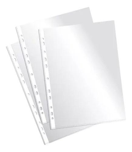 Folios Oficio Cristal Borde Blanco .80 Mic Pesado Paqx100 1