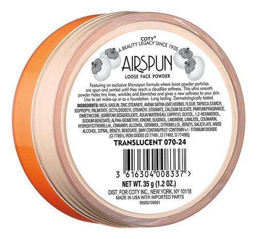 Pó Solto, Airspun, Translúcido, Livre De Talco, Ultraleve 1