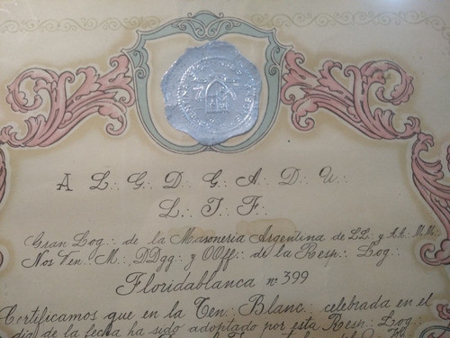 Título Masón Incorporación Logia Padrinazgo((( Leer))) 1
