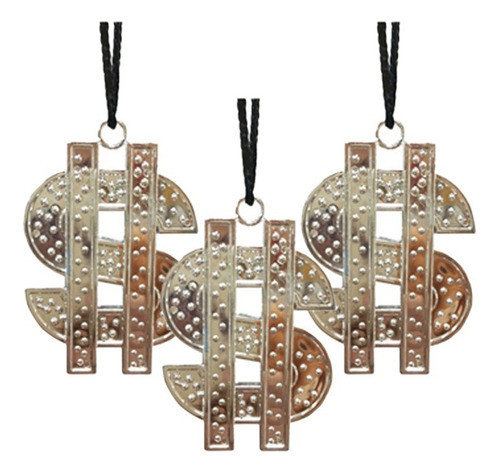 Colgante De Cotillon Simbolo Dinero Plata X 3 0