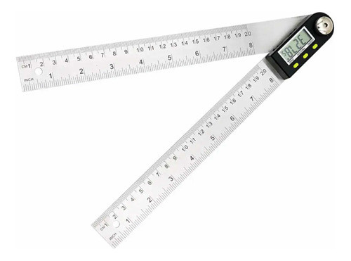 Goniômetro Ferramenta Medição De Ângulos Digital Inox 200mm 0