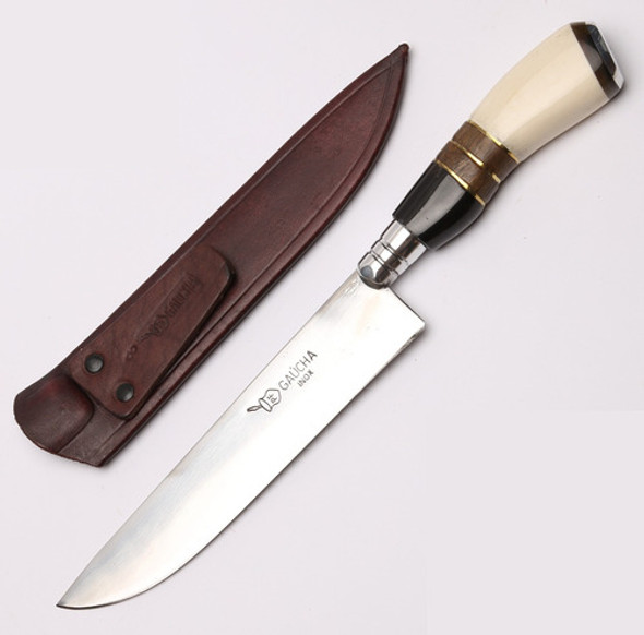 Kit Faca N°7 Gravada Aço Inox Cb Chifre/madeira/osso E Pedra 0