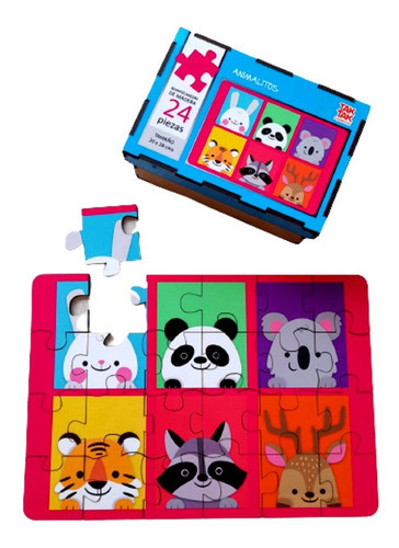 Puzzle Rompecabezas Madera Animales 24 Pcs Didáctico Niños 1