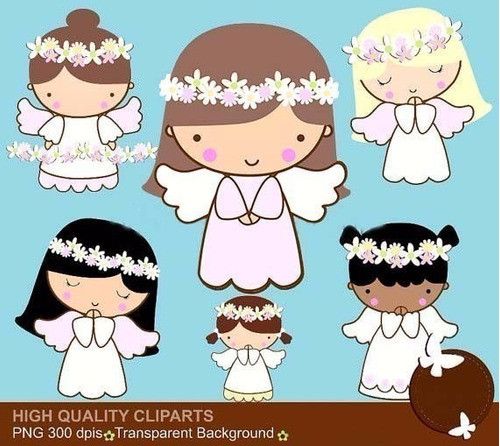 Kit Imprimible Angelitos Nena Bautismo 12 Imágenes Ver Promo 0