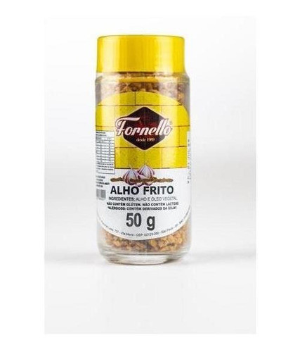 Alho Frito Vidro Premium Granulado Crocante 50 G Fornello 1