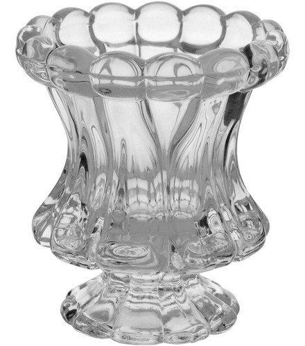 Castiçal Porta Velas 9x8x8cm Vidro Transparente 0