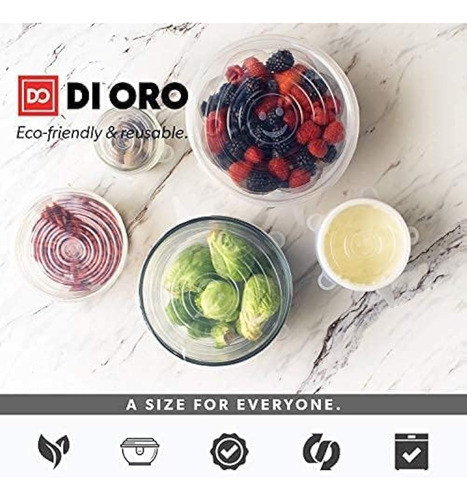 Di Oro - Tapas Elásticas De Silicona, Paquete De 1