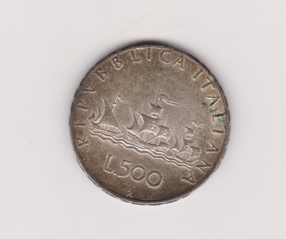 Moneda Italia 500 Liras Plata Año 1966 Excelente 0