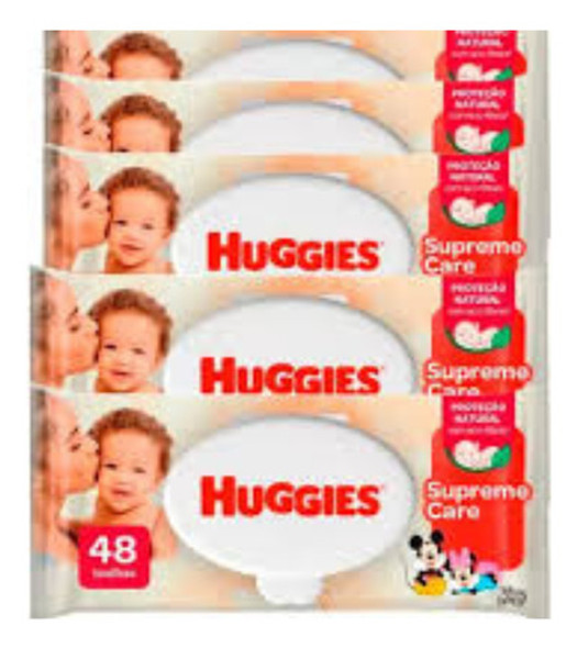 Huggies Lenços Umedecidosc/48-  Kit 5(pacotes) Supreme Care 0