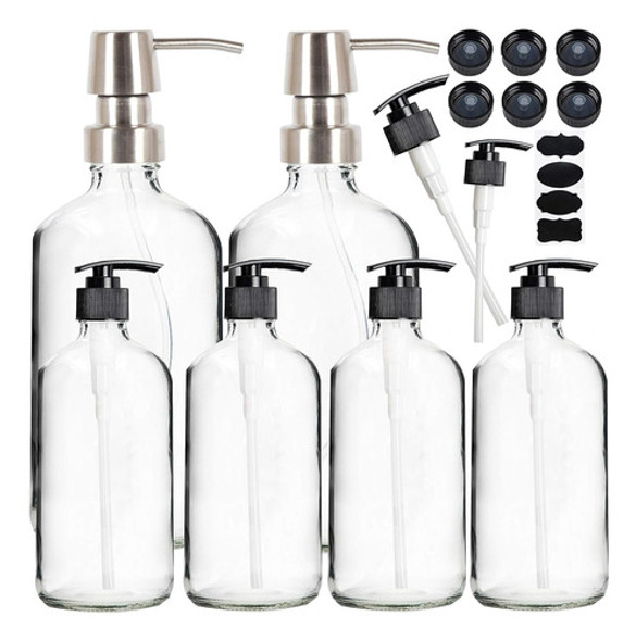 Youngever Botellas Redondas Boston De Vidrio Transparente De 0 Youngever Botellas Redondas Boston De Vidrio Transparente De 0