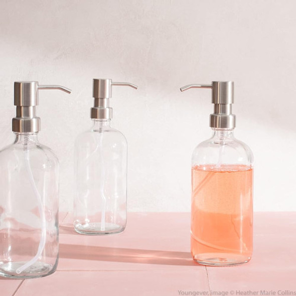 Youngever Botellas Redondas Boston De Vidrio Transparente De 1 Youngever Botellas Redondas Boston De Vidrio Transparente De 1
