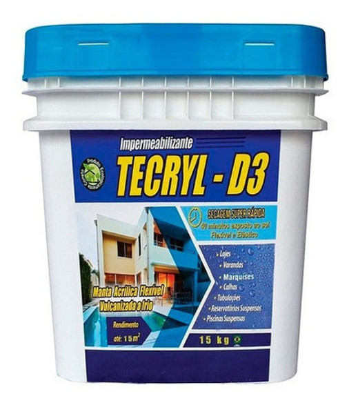 Tecryl D3 Impermeabilizante Acrílico Flexivel 15kg Branco 0