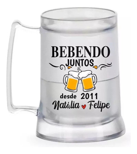50 Caneca De Chopp Com Gel 450ml Personalizada R1324. 0