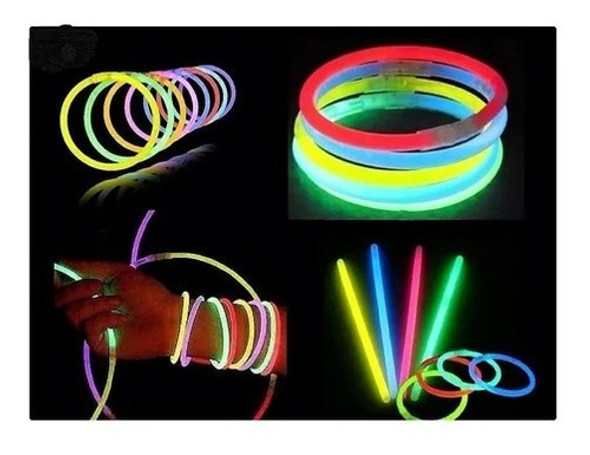 Pulseras Luminosas Quimicas Neon Fiesta Rompecocos X 10 U 1
