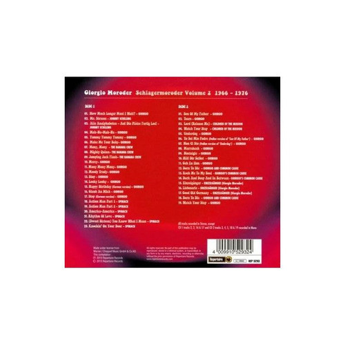 Moroder Giorgio Schlagermoroder 2 Germany Import Cd X 2 1