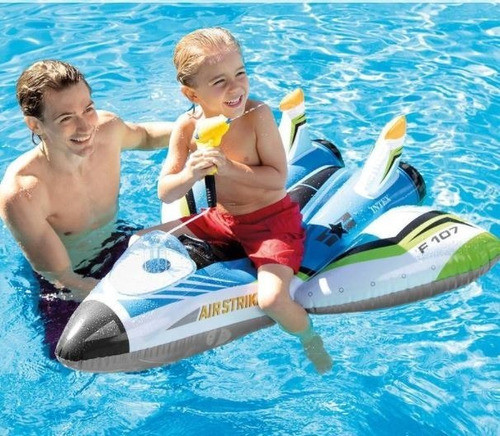 Colchoneta Inflable Flotador Avion De Agua Intex 117 X 117cm 1