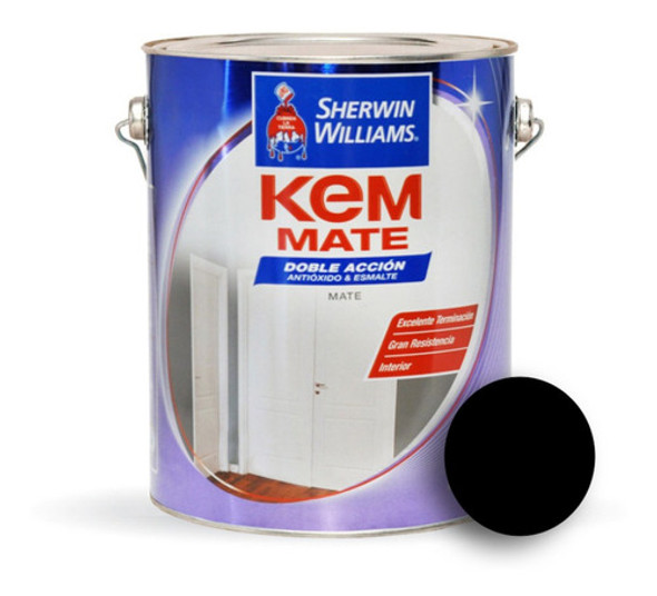 Esmalte Sintetico Kem Negro Mate X 4lts Sherwin Williams - Prestigio 0