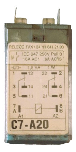 Rele Inversor  Releco -c7-a20origen Spain-6 Pines-ac230v- 0