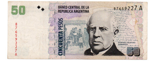 Billete Argentina 50 Pesos Convertibles Leyenda Bot 3607 B+ 0