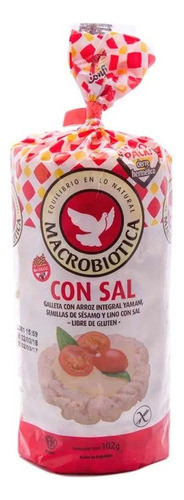 Pack X 3 Macrobiotica Galletas Arroz Integral Con Sal 102g 0
