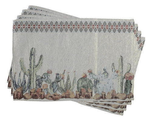 Manteles Individuales De Cactus Y Suculentas De Acuarela (ju 0