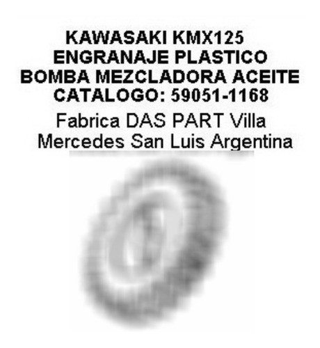 Engranaje Plástico Bomba Mezcladora Aceite Kawasaki Kmx125 1