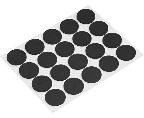 Feltro Adesivo Preto Redondo 22mm Com 20 Unidades - Vonder 0