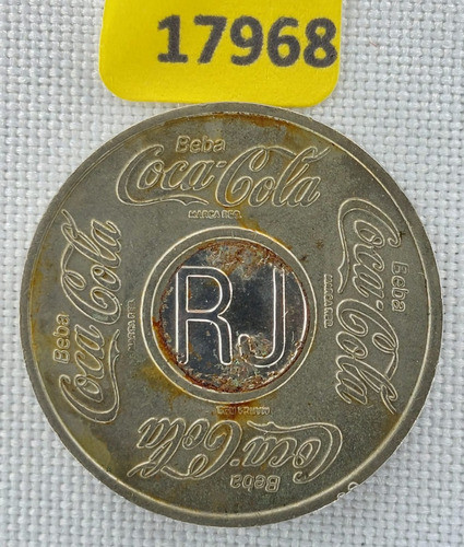 17968 Antiga Ficha De Refrigerante Coca Cola Rj Metal 0