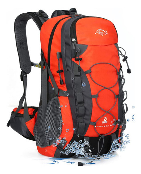 Mochila Naranja Senderismo Liviana Impermeable 35l 0