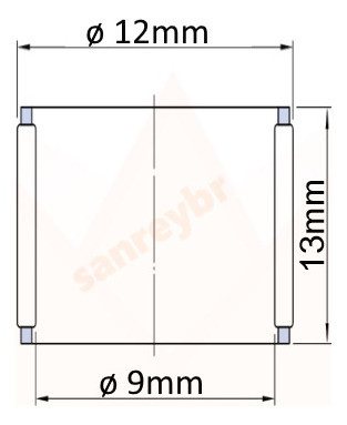 Kit 2 Rolamentos K091213 Ø9xø12x13 Conjunto De Agulhas 1