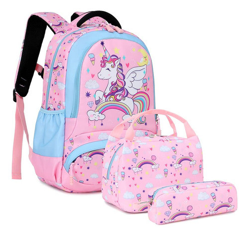 Kit De Mochila Lonchera Y Cartuchera Con Diseno De Unicor... 0