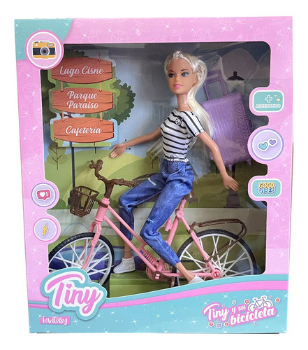 Muñeca Tiny Y Su Bicicleta De Paseo Viajera 53538 1