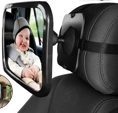 Espejo Grande Retrovisor C/ Agarre Para Auto Vista Bebé Niño 1