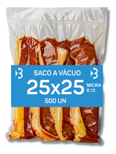Embalagem Saco A Vacuo Alimento 25x25 500 Unidades 0