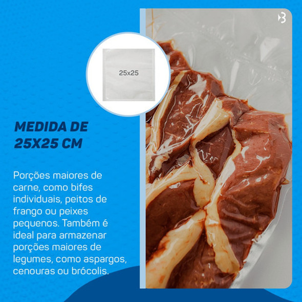 Embalagem Saco A Vacuo Alimento 25x25 500 Unidades 1
