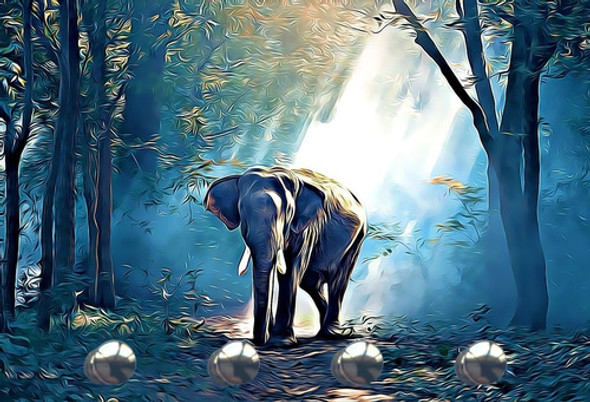 Porta Chaves Com Ilustração De Elefante - Mdf 0