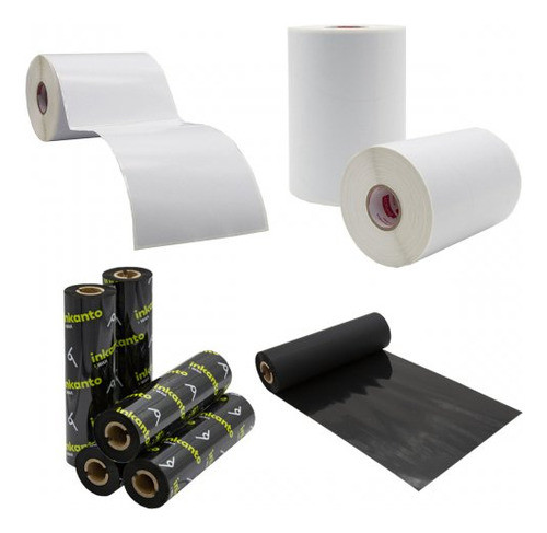 Kit 10 Rls Etiqueta 10x15 100x150 Couche Serrilha + 5 Ribbon 0