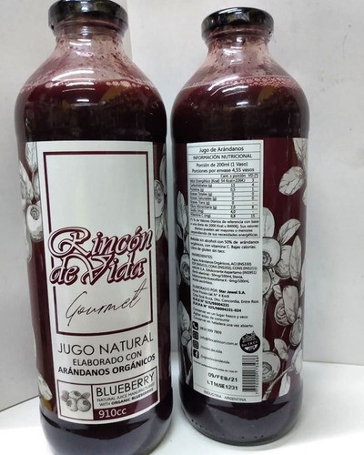 Jugo Puro De Arándanos Organico - 910cc 1