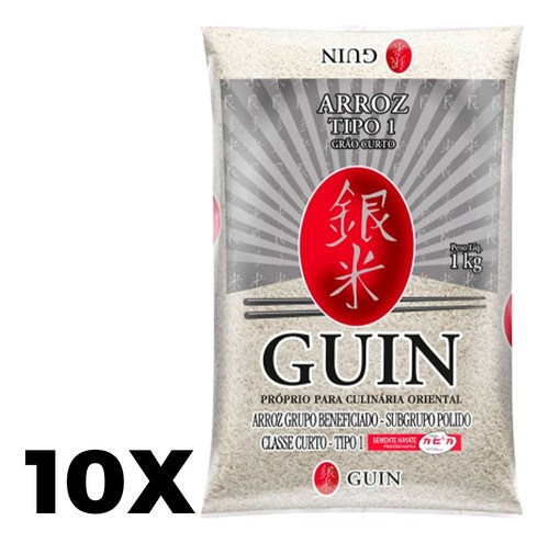 Arroz Japonês Grão Curto 1kg Premium - 10un. + Envio Rápido 1