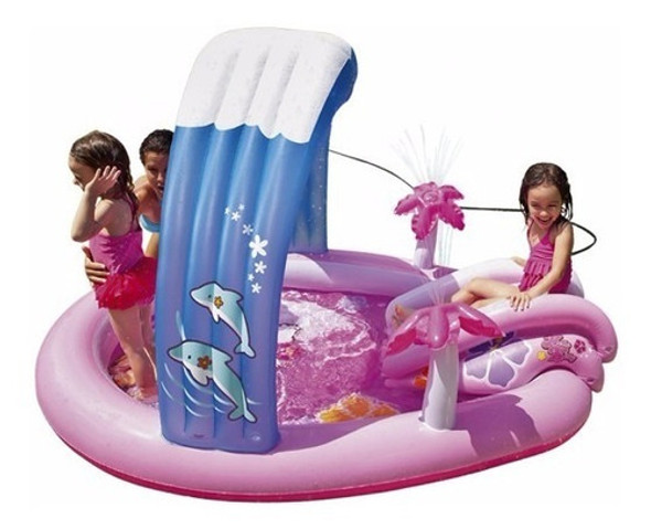Centro De Juegos Pelotero Inflable Intex Hello Kitty Tobogan 1