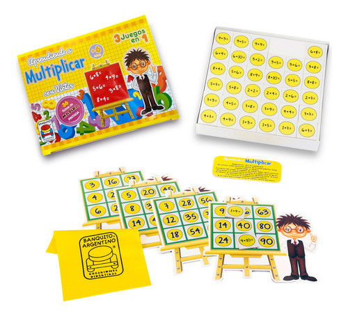 Juego Aprender A Multiplicar 3 En 1 - En Madera Banquito Arg 0
