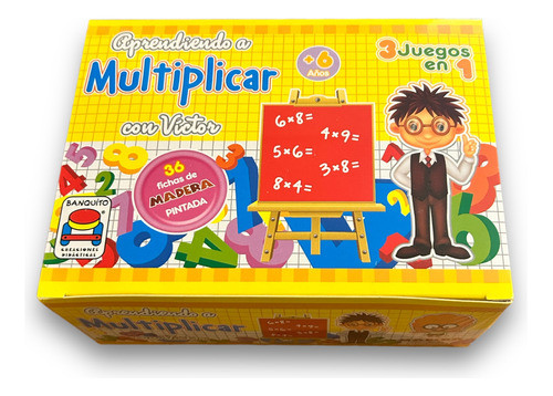 Juego Aprender A Multiplicar 3 En 1 - En Madera Banquito Arg 1
