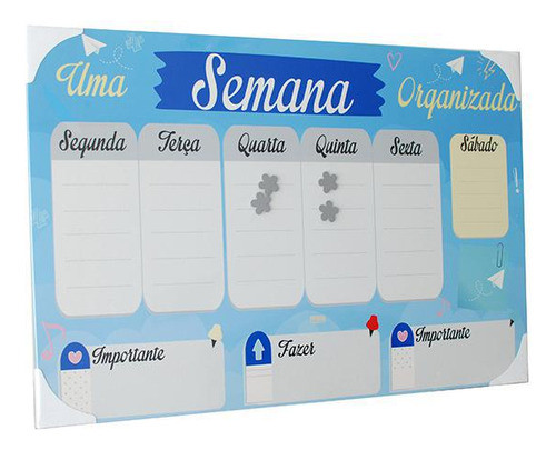 Mural Planejamento Semanal Painel  60x40 Square - Cod 120 1