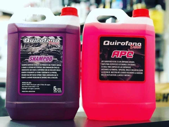 Kit Apc Y Shampoo Quirofano Detail Alto Rendimiento 5lts C/u 1