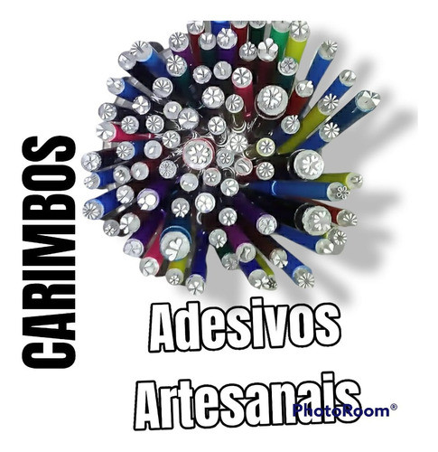Kit 12 Carimbos Para Adesivos Artesanais + 2000 Pedrarias 0