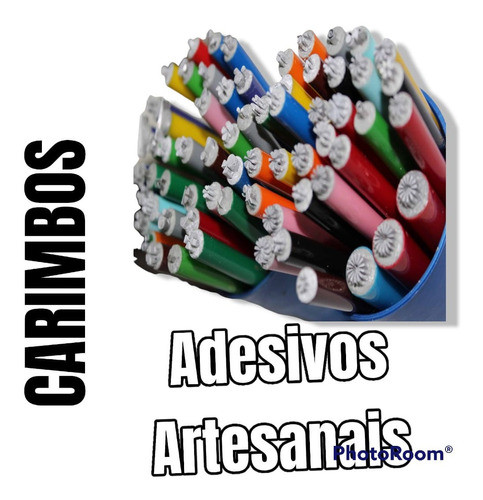 Kit 12 Carimbos Para Adesivos Artesanais + 2000 Pedrarias 1