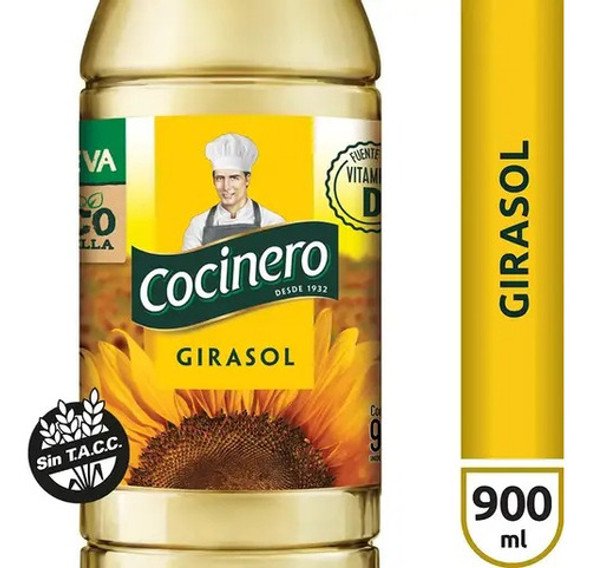 Aceite 100% Girasol Cocinero 900cc X 1 Unidad - Dh Tienda 0