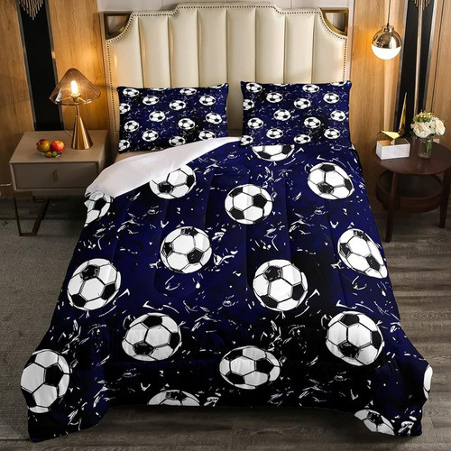 Feelyou Conjunto De Edredón De Fútbol Para Niñas, Niños, Niñ 0